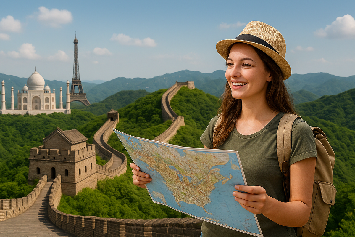 Crie 1 imagem para o artigo com o título:Explorando o Mundo: Destinos de Viagem Incríveis que Você Deve Conhecer