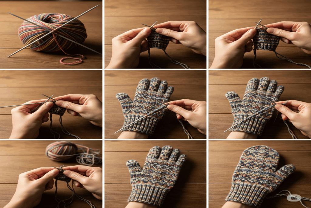Passo a Passo: Como Tecer Luvas de Tricô