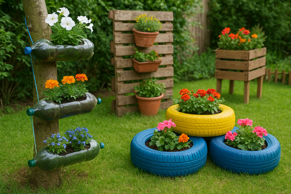 Como Reaproveitar Materiais Recicláveis para Decorar o Jardim e Deixá-lo Mais Sustentável e Bonito