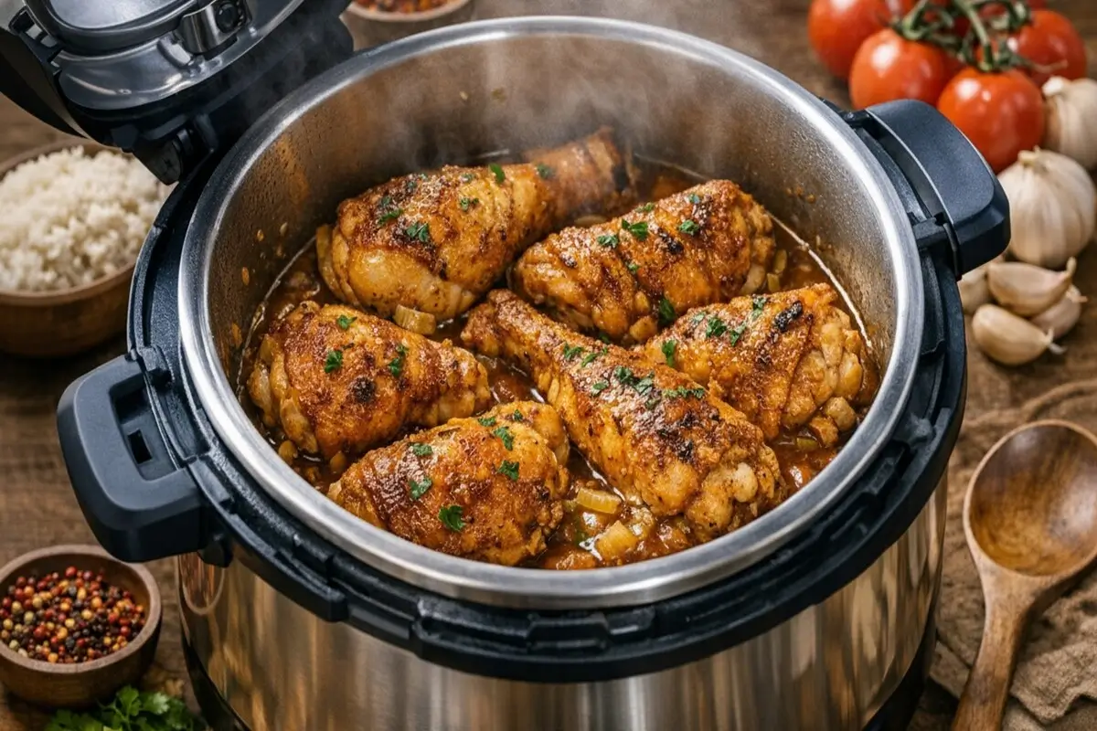Receita Fácil de Frango Dourado na Panela de Pressão: Rápida, Suculenta e Irresistível